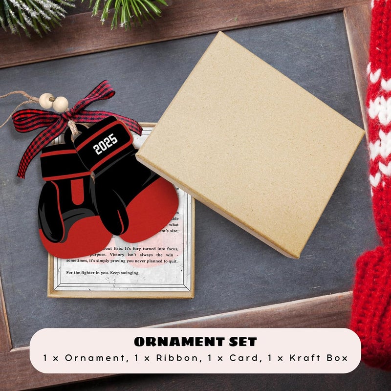 MAPDTWO Boxing Ornament - Boxing Glove Ornaments, Boxer Gloves Ornaments - Sports Boxer Gifts for Men, Women, Teenage Boys, Kids - Wood Christmas Ornament 2025 with Card - Image 4